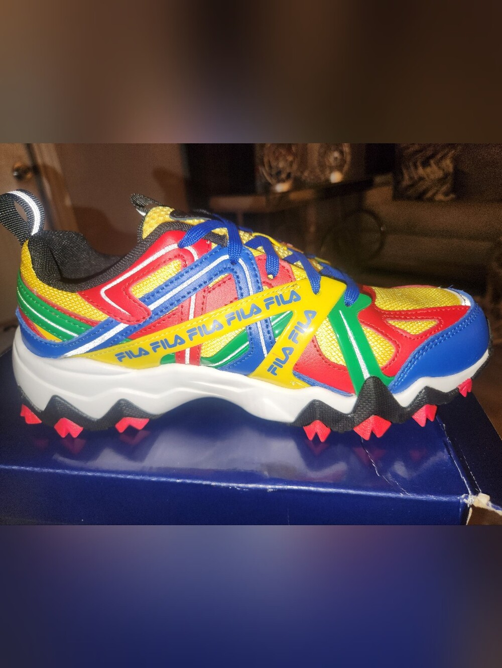 FILA WMS Multicolor Trail Sneaker - Blue/Red/Yellow/Green